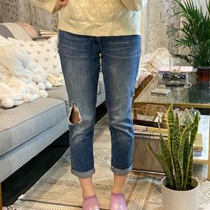 GAP Skinny Roll Up Blue Jeans Distressed Coupe Moulante